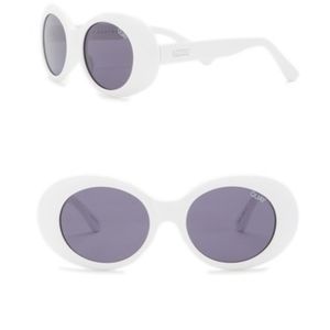 Quay Australia Frivolous, White Oval Sunglasses